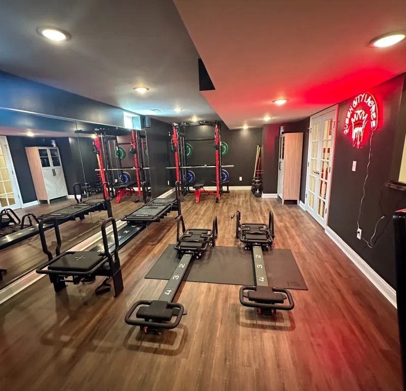 Custom basement gym renovation